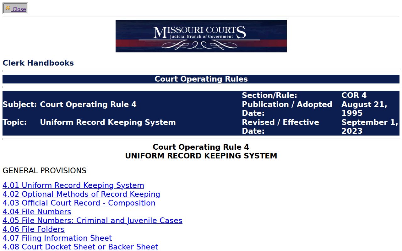 Caldwell County civil court docket Court Operating Rule 4 record access source