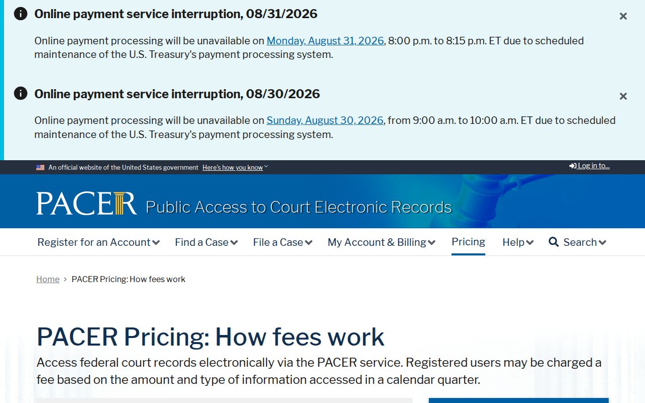 Caldwell County court records reference image from a court fee information page