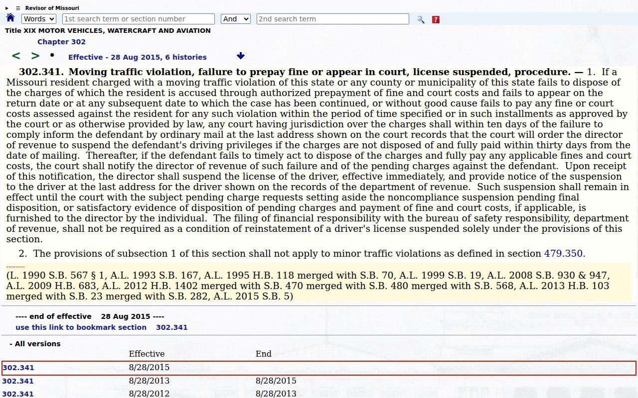 Caldwell County traffic court records reference image of Missouri traffic statute information